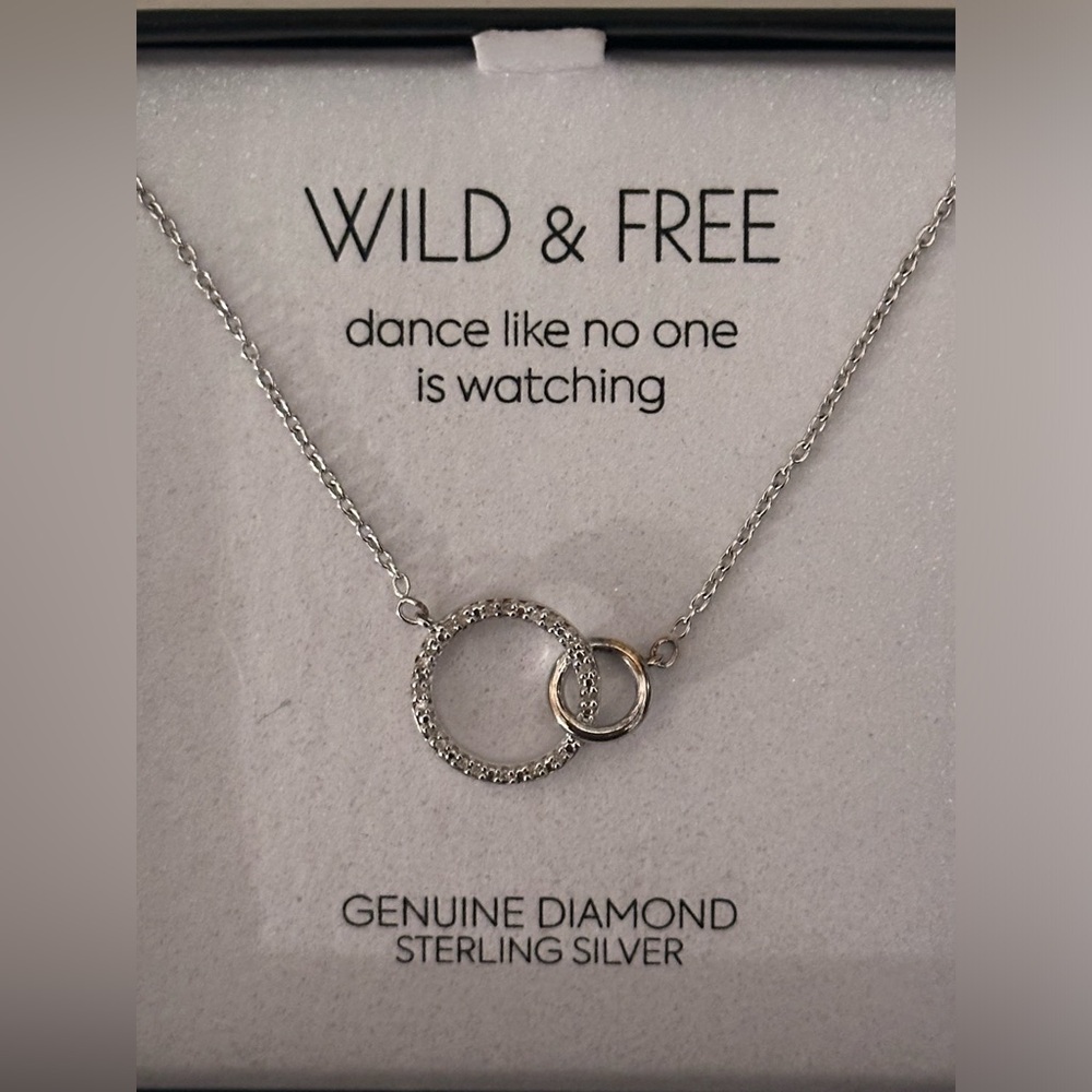 NWT R.H. Macy & Co. “Wild and Free” Genuine Diamond Sterling Silver Necklace